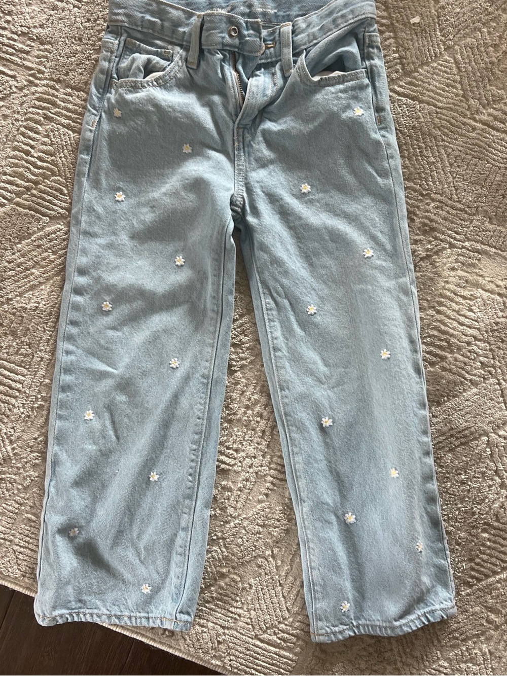 Gap Kids Light Wash Daisy Embroidered Girl’s Jeans